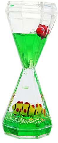 Temporizador de Arena Líquido Colorido Liquid Motion Timer Reloj de Arena Temporizador de Movimiento Líquido Juguete Sensorial Fidget Toy para Relajación Alivio de Estrés para Niño Adulto (Verde)