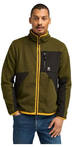 Timberland Sherpa Mix Media - Giacca in pile, verde oliva scuro, S