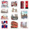 London Souvenir Gifts Fridge Magnets - 12pcs British Landmarks Union Jack Icons Set with London Eye Tower Bridge Red Phone Box, England Construction Souvenirs Gift Design for Family Friend Coworker