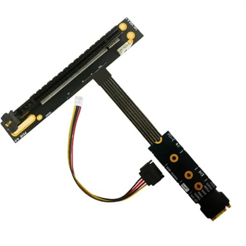 Fivetwofive 64 Gbit/S PCIe 4.0 X4 90 Degrés PCI-E 16X vers M2 M.2 pour NVME SSD Riser Cable Gen4 / 3 GPU Motherboard Extender ES CPU