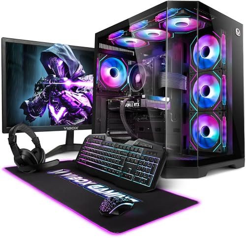 Vibox IV-332 Gaming PC Bundle • AMD Ryzen 7 5700X 4.6GHz • Nvidia RTX 3050 6GB • 32GB RAM • 1TB NVMe SSD • Windows 11 • 23 Monitor • WiFi • Prebuilt