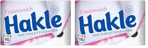 Hakle Traumweich Toilettenpapier – 16 Rollen, Sanfte Reinigung für Wohlbefinden (Packung mit 2)