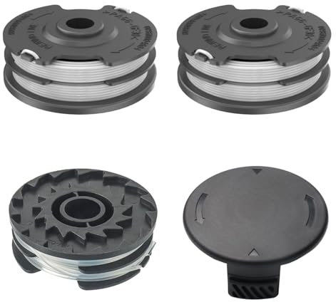 SUCANY Ersatzfadenspule Für Parkside,Nylon Rasentrimmer-Ersatzfadenspule,Passend für LIDL Parkside PRT 550 A1/A3、PRTA 20-Li A1/B2/C3、PRT 300 A1(3 Ersatzspulen +1 Kappe)