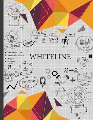 Whiteline Notebook: Small Business And Offices Grid 4x4 Notepad with Gray Graph Ruled Paper, A4 Large 8.5 x 11 70 Sheets