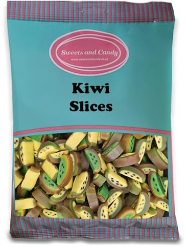 Sweets and Candy® Kiwi Slices Peelable Sweets 1Kg - Chewy Liquorice Fruit Slices - Fruity Kiwi Flavour Peelable Candy - Bulk 1 Kilo Bag - Retro Pick and Mix Perfect for Sharing