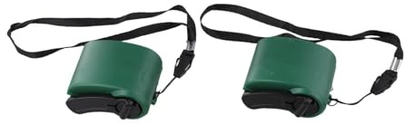 Lawnoval USB-Handkurbel für Ladegeräte Smartphones & Tablets, tragbare 5,5 V manuelle Stromquelle, ABS für Kompaktdynamo mit Taschenlampe, 2er-Pack, Grün