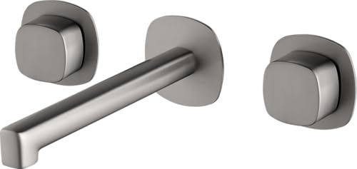 Grifo Lavabo Empotrado de Pared Latón Anticorrosión | Grifería Baño Minimalista con Caja de Registro y Doble Mando | Grifo Lavamanos Moderno IMEX Toscana BPT064
