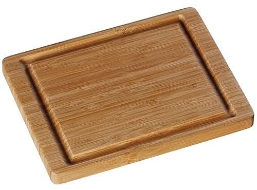 WMF Schneidebrett Bambus natur, 26 x 20 cm, Bambus Brett, Holzbrett klein - Tranchierbrett mit Saftrille - Küchenbrett klingenschonend