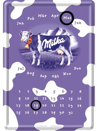 Nostalgic-Art 16618 Milka,Tischkalender mit Magnetringen, 10x14 cm