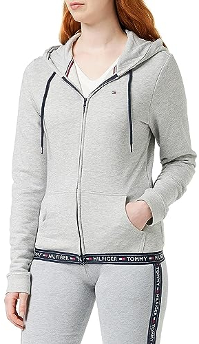 Tommy Hilfiger Damen Schlafanzugoberteil, Entspannt, Polyester, Grey Heather, M