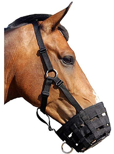 ARBO-INOX® - Fressbremse -schwarz - elastisches Polypropylen - mit Ring zum Führen (cob)
