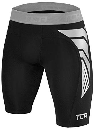 TCA Jungen CarbonForce Pro Thermo Kompression Unterwäsche Shorts - Schwarz/Grau, 12-14 Jahre