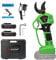 K KLEZHI 40mm Akku Astschere mit LED & Handschutz, Schnurlose Elektrische Gartenschere mit DLC-Beschichtung, 2x 2 Ah Lithium-Wiederaufladbar Akku, 21V Rebschere, Baumschere, 6–8 Arbeitsstunden