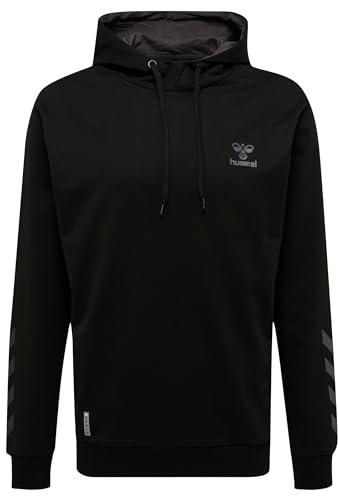 hummel hmlOFFGRID Cotton Hoodie, Jet Black/Forged Iron, M