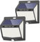 Luz Solar Exterior [2 Paquete/3 Modes] 270° Súper Brillante Focos Led Exterior Solares con Sensor de Movimiento, IP65 Luces Solares Led exterior para Jardin, Garajes, Caminos, Puertas Delanteras…
