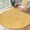 the carpet Relax Moderner Flauschiger Kurzflor Teppich, Anti-Rutsch Unterseite, Waschbar bis 30 Grad, Super Soft, Felloptik, Gold, 120 x 120 cm Rund