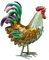 Metall Hahn Dekor, Metall Huhn Tier Yard Kunst Rasen Ornament Figuren Kunstwerk für Outdoor, Patio, Hinterhof und Home Kitchen Dekoration (golden)