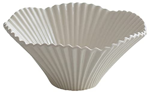 Ensaladera Cuenco Tazón de frutas de cerámica Bol de Porcelana Cuencos Grandes para frutas, frutos secos, Cereales, Pasta, helado, Sopa, Fideos, Ramen, Blanco, Grande