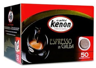 Kenon Caffè – 50 Cialde ESE 44mm Compatibili – Caffè Tostato e Macinato 7g, Confezionato Singolarmente per un Espresso dal Gusto Perfetto