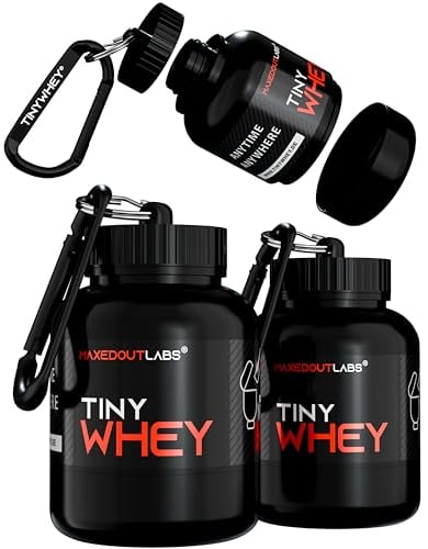 maxedoutlabs Tinywhey | 2x Protein Pulver Portionierer | Pulver Behälter | Fitness Geschenke Männer | Protein Scoop | Keychain | Proteinpulver Aufbewahrung | Fitness Gadgets | Gym Gadgets