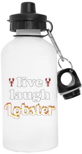 Live Laugh Lobster White Water Bottle Wiederverwendbare Edelstahlflasche