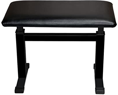 Klavierbank, I-förmiges Design, gepolstertes Dickes Lederkissen, hydraulisches Hebesystem, bequem und ergonomisch, 10 cm höhenverstellbar