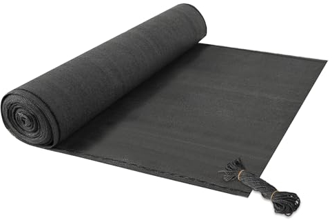 WANNYTON Zaunblende 1m x 6m effektiver Sichtschutz mit Seil, Zaun 150 g/m² HDPE Schattiernetz, UV-resistent Reißfest, 90% Beschattungsgrad, Windschutz für Sportplatz Garten Tennisblende