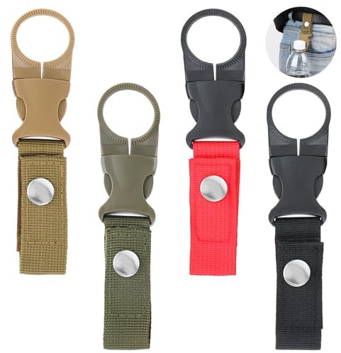 Nylon Flaschenhalter Gürtel,Ymapinc 4 Stück Gürtel Flaschenhalter Gürtelband Wasserflaschenschnallen Wasserflaschen Schnallen Halter Wasserflaschenhalterungshaken zum Wandern Camping Angeln