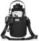 Nuovoware Water Bottle Carrier Bag, 1800ml Insulated Water Bottle Holder with Strap 4 Pockets, Water Bottle Carrier Sling Bag for Walking Hiking Camping Fishing Sport, Black