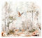 Fototapete Kinderzimmer, Wald, Waldtiere Bäume, Tapeten für Kinder Babyzimmer Vlies Tapeten wandtapete Mädchen und Jungen Tiertapete