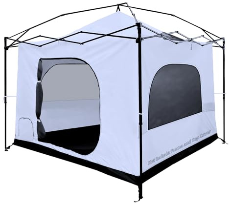 Joramoy Campingwürfel für 10 × 10 Pop-Up-Baldachin, verwandelt Baldachin mit geradem Bein in Camping-Innenzelt, tragbares, belüftetes Würfelzelt mit vollem Boden (Rahmen/Oberseite nicht im