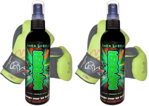 MyFresh Active Linen Breeze Fragranced Boxing Gloves Deodorizer and Odour Remover, Trainer Freshener, Can Be Used On Other Sports Kit and Gym Bags, Keeps Your Kit Smelling Fresh, 100ml (Pack of 2)