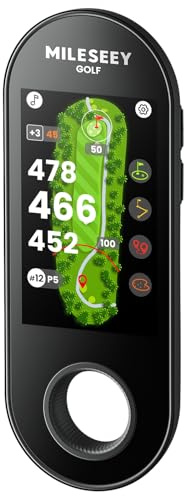 MILESEEY GeneSonic Go Hand-Golf-GPS-Entfernungsmesser | über 43000+ vorinstallierte Golfplätze(kein Abo), automatische Loch- & Hinderniserkennung, 3Touchscreen,10h Akku,Magnet,IP67