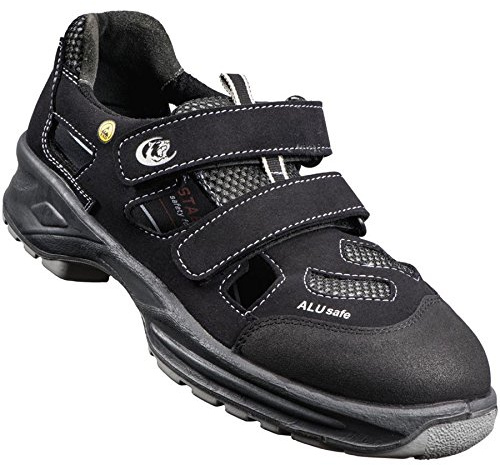 STABILUS Max Unisex-Sicherheitsschuhe, leichte, atmungsaktive Aluminium-Zehenkappe, Stoßdämpfer, Sicherheitsschuh, Damen, rutschfeste Arbeitsschuhe, S1P ESD, Schwarz, 43