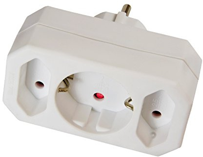 Arcas 94700003 - Zwischenstecker 3 fach mit Kinderschutz, in weiß, Anschlussleistung 3500 Watt, Spannung 230 Volt, für den Einsatz im Haushalt und anderen Innenräumen geeignet
