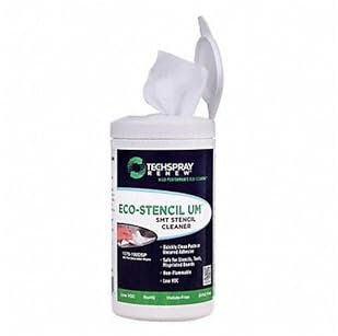 Techspray Eco-Stencil Schablonenreiniger, Dose mit 100 Tüchern 1570-100DSP (Wischtücher Schablonentücher Wipes Cleaner SRT Eco) Farbe: farblos, klar/Dichte bei 25 °C: 0,99/Flammpunkt: 96 °C