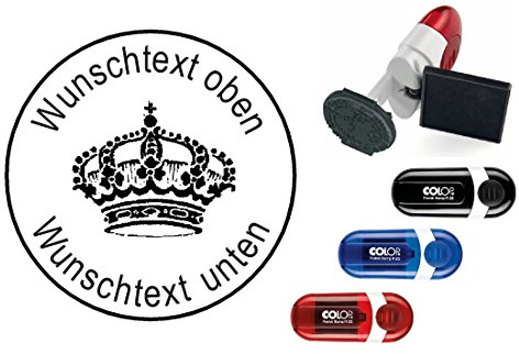 Geocachingstempel « KRONE » mit persönlichem Cachername/Nickname Abdruckgröße ca. Ø 24 mm - Geocaching