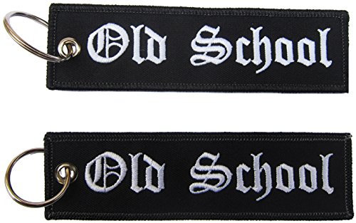 Old School Rétro Vintage Biker Écusson brodé porte-clés Key Chain