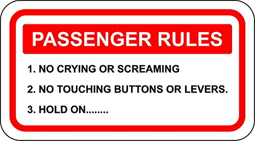 Funny Passenger Rules Sticker CAR 4X4 Van 4WD Offroad Quad Boat Jetski Visor