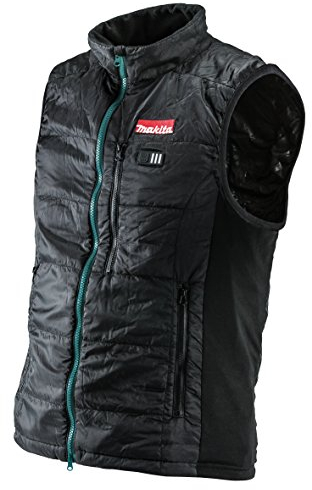 Makita DCV200ZL Thermoweste inklusive Akku-Adapter (ohne Akku/Ladegerät), 18 V, Größe: L, Schwarz