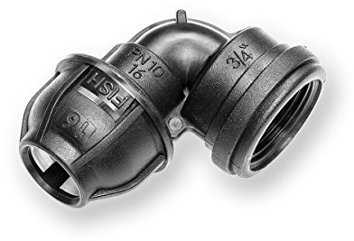 2 pezzi angolo PE 90° IG 16 mm x 3/4 pollici pressione 10bar raccordo per tubi PE 16-C