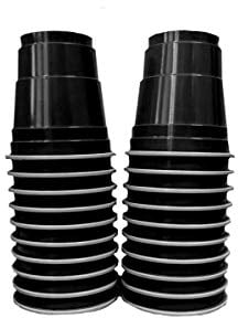 Pack de 20 Shot Noirs Réutilisables | Shots Américains 4cl Noirs | Beer Pong | Shooters Qualité Premium | Gobelets en Plastique Réutilisables | Lavables Lave-Vaisselle | OriginalCup®