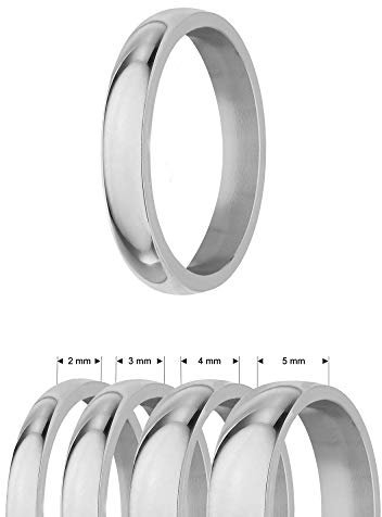 Treuheld® | Ring aus Edelstahl | Silber | Ringgröße 62 | Breite 5mm | Damen & Herren | glänzend | Freundschaftsring Verlobungsring Ehering