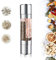 Mixoo Salt and Pepper Grinder - 2 in 1 Manual Stainless Steel Salt & Pepper Mill Shakers Refillable with Adjustable Coarseness Ceramic Rotor and Dual Clear Acrylic Body