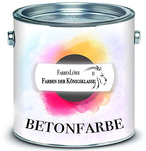 FARBENLÖWE Betonfarbe Fassadenfarbe Bodenfarbe Farbauswahl Bodenbeschichtung (2,5 L, Betongrau RAL 7023)