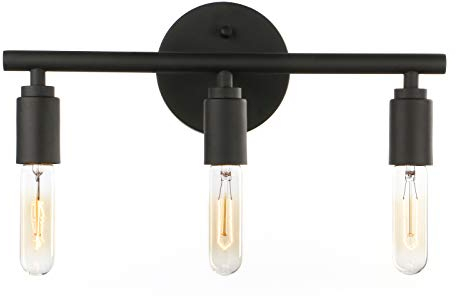 Phansthy 3 Flamming Wandlampe Schicke schlichte Wandleuchte Industrial Style Vintage Industrie Wandleuchte Wandbeleuchtung (Schwarz Farbe)