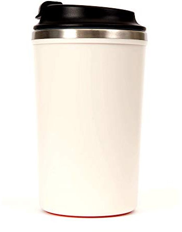 Mr. Short - Tasse à ventouse magique - Anti-déversement - Tasse à café avec couvercle anti-fuite - Bouteille 350 ml (blanc, couvercle type 2)