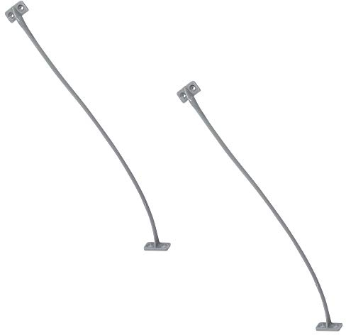 Gedotec Klappen-Halterung für Möbel-Türen | 2 Stück - Klappenbeschlag für Kleider-Schrank Klappenhalter Küche - H3951 | Halterung Kunststoff silber | 200 mm | Klappenseil für Schranktüren & Bar-Fächer