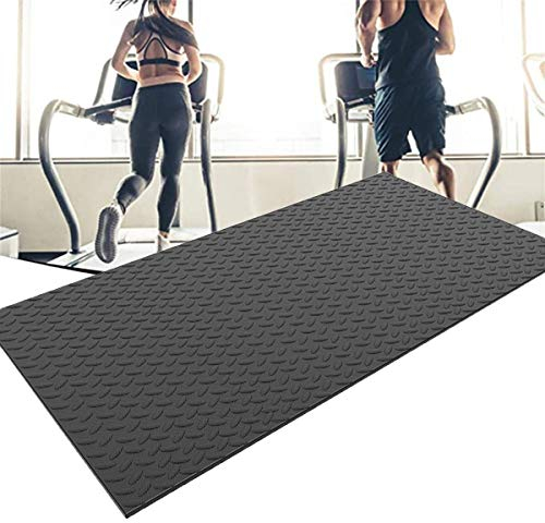 AWERQ Matte für Laufbänder, Ellipsentrainer, Heimtrainer, Fitnessgeräte Unterlegmatte, Schallschutzmatte, Bodenschutzmatte, rutschfeste Matte, Schwarz 200×100 cm