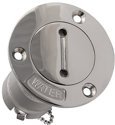OPIOL QUALITY® Tankstutzen Boot Wasser 38mm Edelstahl A4 V4A (1 Stück) Tankeinfüllstutzen Tankdeckel Einfüllstutzen Dieseltank Jacht Treibstoff Deck Tank